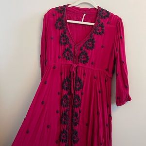 Free People Embroidered Midi Dress